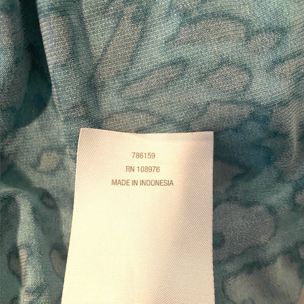 IMAN Turquoise Animal Print Blouse - Picture 7 of 7